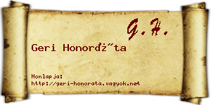 Geri Honoráta névjegykártya